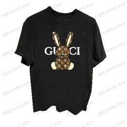 Men's T-Shirts YZDLS Summer Little Rabbit Printed Anime T-shirt Men' s Casual Street Round Neck Top Aesthetic Comes T240117