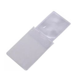 65x90mm Thin PVC Plastic 3X Credit Card Magnifier Loupe Microscope Magnifying Glass Bookmark Transparent Cover Party Gift for Kids 2103A LL