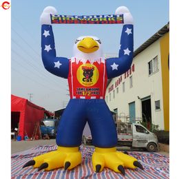 10m-33ft high Outdoor Activities 6mH Giant Eagle model Inflatable Hawk Bird with logo banner for Outdoor Advertising