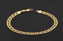 New fashion 6 mm1822cm Luxury men039s Gold Bracelet plated 18K Gold Bracelets for men women Jewellery Boss chain bracelet8804002