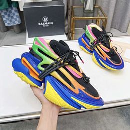 Baalmain Quality Mens Top Designer Unicorn Shoes Increase Sneaker Thick Sole Lace Up Couple Space Shock Absorbing Spacecraft 5KS6