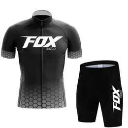 2023 FOXxamo Cycling Jersey Set Men Cycling Clothing Road Bike Shirts Suit Bicycle Bib Shorts MTB Ropa Ciclismo Maillot