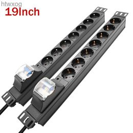 Power Cable Plug Cabinet Rack Mount 19Inch PDU Network Philtre 7Ways Socket 16/32A Circuit breaker Air Switch Power strip 2Meter Extension Cord YQ240117