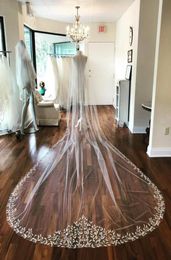 2019 New Zuhair Murad 2 Tiers Long 3 M 15 M Cathedral Lace Edge Bridal Wedding Veil 8044211