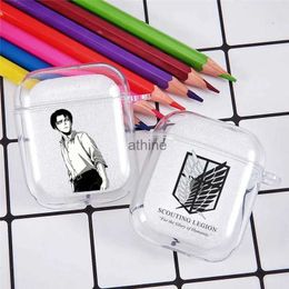 Cell Phone Cases For Airpods Hot Anime Attack on Titan Earphone Case Transparent for Airpods 1 2 Wireless Bluetooth Earphone Cover YQ240117