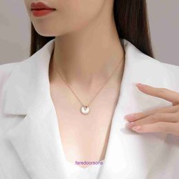 Boutique Carter jewellery and luxury Necklace online store Titanium steel amulet female white mother shell plated with rose gold With Original Box