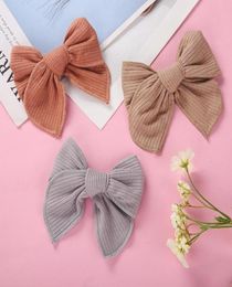 Hair Accessories 24 PcsLot 5 Inch Sailor Bow Clips For Girls Ribbed Fable Handtied Fabric Hairpins6414082