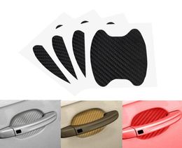 Universal Carbon Fibre Texture Auto Car Door Handle Cup Scratch Protection Films Stickers Protection Film Guards Adhesive Protecto4441615