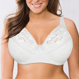 Plus Size Lace Bras For Women Lager Sexy Push Up Bra Bralette Comfortable Underwired Underwear Lingerie Tops BH D DD E F G Cup 240116