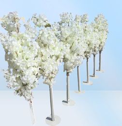 Wedding Decoration 5ft Tall 10 piecelot slik Artificial Cherry Blossom Tree Roman Column Road Leads For Wedding party Mall Opened2358358