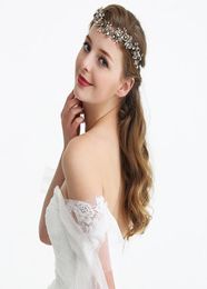 2019 European explosion bride retro rhinestone hair band headband new multistyle metal leaf handmade handmade bridal headdress8610460