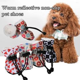 Dog Apparel Snow Boots Puppy Footwear Pet Shoes Comfortable Socks Cute Print Adjustable Buckle Supplies