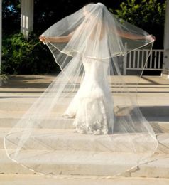 Saling Satin Edge Two Layers With Comb Lvory White Wedding Veil Cathedral Bridal Veils 3M Length7711808
