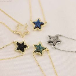 2024 Kendras Scotts Neclace Jewelry Sequin Star Necklace Fashionable and Stylish Simple Style Personalized Multicolor Pendant Necklace