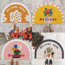 Carpets Welcome Semicircular Door Mat Carpet PVC Non-slip Mat Living Room Mat Custom Mat Carpet Can Cut Porch Corridor Entrance Door Matvaiduryd