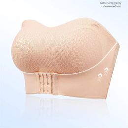 Seksowna push up Bra Front Clre Bezpośrednia bieliznę dla kobiet w rozmiarze Niewidzialna Brassiere Wireless Oddychająca bieliznę 240116