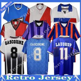 87 90 GlasgowS Rangers Retro GASCOIGNE Soccer Jerseys Football Shirt 92 94 96 97 99 01 KENT STEWART ARIBO LAUDRUP MCCOIST vintage classic Uniforms