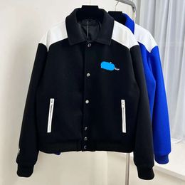 AM Jacket Designers New Letters Baseball Uniform Lapel Baseball Jacket Loose Long-sleeved Luxury Wool Am Leisure 146