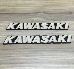 For modified Kawasaki Kawasaki retro car street car stereoscopic aluminum fuel tank hard standard white lettering buoy Decal metal2024380