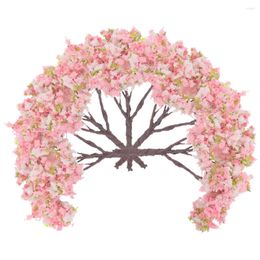 Decorative Flowers 5pcs Miniature Street Trees Model Sand Table Landscape Cherry Blossom