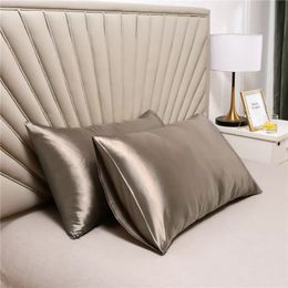 2PC New natural mulberry silk pillowcase white solid bedding decoration pillowcase luxurious bedding comfortable home bedding 240113
