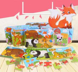 Wooden Puzzle Cartoon Toy 3D Wood Puzzle Iron Box Package Jigsaw Puzzle for Child Educational Montessori Wood4720112
