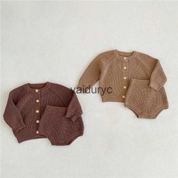 Clothing Sets Lawadka 3-24M Newborn Baby Set For Girls Boys Clothes Autumn Winter Toddler Knitted Coat Shorts 2Pcs Infant Clothing Sets 2023 H240508