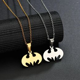 Pendant Necklaces Detachable Bat Gothic Necklace Gold Color Sweater Chain Stainless Steel Jewelry For Women Christmas Gift