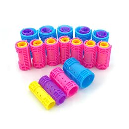 28pcs/set 4 Sizes Snap on Hair Rollers Plastic Hair Curlers Steam Curling Bar with Self-Clips Fluffy Hair Maker Hairdresser 1363 240117