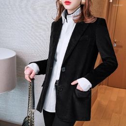 Women's Two Piece Pants Autumn Winter Fashion Black Blazer Women Business Suits Pant And Jacket Sets Office Ladies Work Clothes