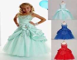 Bright Blue Red Green Taffeta Straps Beads Flower Girl Dresses Girls039 Formal Dresses Pageant Dress Custom Size 2 4 6 8 10 12 4275000