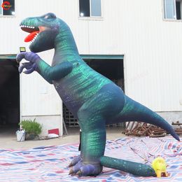 8m-26ft Outdoor Activities Inflatable Dinosaur Model Large Lifelike T-Rex Mascot Jurassic Cartoon Animal Balloon Toys for Theme Park Decoration