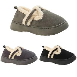 women casual shoes designer fur slip on cotton green khaki grey black plush shoes womens soft soles outdoor fashion winter soft sneakers