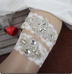 Sparky Crystal Bridal Garters Wedding Garters Real Picture Handmade Lace Wedding Leg Garters Cheap In Stock1234475