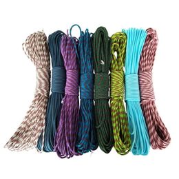 20 pcslot 100FT 550 Paracord Parachute Cord Lanyard Tent Rope Mil Spec Type III 7 Strand For Hiking Camping Fast 240117