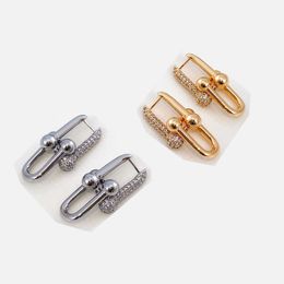 18k gold plated studs earing hoops 2colour earing letter Jewellery gold silver plate stud hoops earring valentine day lover luxury gift 4 styles gifts sets box