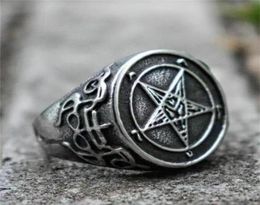 Cluster Rings Gothic Witch Demon Satan Pentagram Ring Punk Accessories Suitable For Adventure Brothers Gift Amulet235V9096864