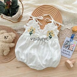 Set 0-12m Summer NiphaBorn Girl Bodysuits Stamping Cotton Infant Stuitsuits Fashion Toddler Baby Clothes for Girls Beauty Clothing H240508