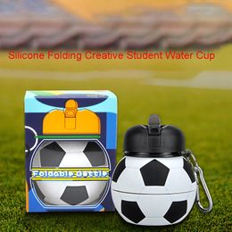 Straw car tumbler, glass insulated car cups, stainless steel, coffee cup, 200ml/550ml creative football mug make drinking water fun