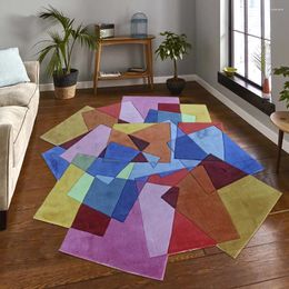 Carpets High Quality Special-shaped Custom Handmade Rugs Living Room Modern Cotton Canvas Wool Hand Tufted