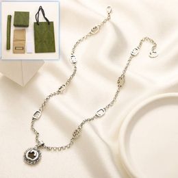 Vintage Silver Plated Chain Necklaceas New Designer Jewelry Necklace Stainless Steel Luxury High Quality Long Chain With Box Women Couple Charming Gift Necklace