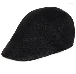 Berets Autumn And Winter Fashion Men Warm Outdoor Sun Hats Beret Cap Black Cowboy Hat Golf Sboy Caps Accessories