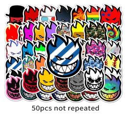 50PcsLot Very cool Spitfre stickers Skateboard Stickers Spitfire Sticker Surf Skate Scooter Mobile Tablet Decals7244359