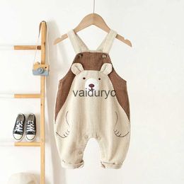 Trousers Baby Pants For Girls Boys Overalls Corduroy Toddler's Overalls Girls Casual Trousers Cartoon Playsuit Trousers For Boy 6-30M H240508