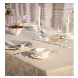 Table Cloth 2024 American Light Luxury Retro Cotton And Jacquard Tea High Grade Meal Fabric Art