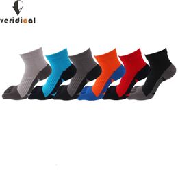 5 Pairs Sport Toe Ankle Socks Compression Combed Cotton Bright Colour SweatAbsorbing Fitness Bike Run Finger Travel 240117