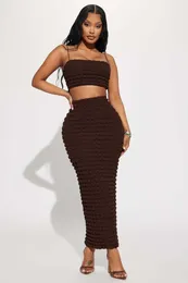 Work Dresses 2024 Women's Sexy Fashion Tube Top Midriff Outfit Short Elastic Ankle Length Skrit Pure Colour Two-Piece Set