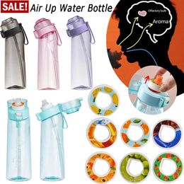 Air Flavoured Water Bottle Up Sports Fashion Straw Mug Water Bottle Suitable for Outdoor Sports Fitness Water Cup 240117