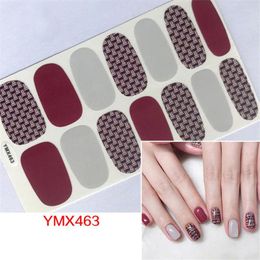 Nail Stickers 1pc Autumn Style Wrap Stripes Glitter Finger Full Cover Decals Art Sliders For Manicure Adhesive Tattoos Tips