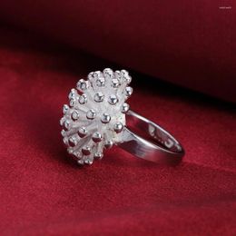 Cluster Rings Street Fashion 925 Sterling Silver Pretty Fireworks For Women Size 6-10 Wedding Accessories Party Jewellery Gift